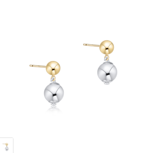 Classic 8mm Ball Drop Stud - Mixed Metal