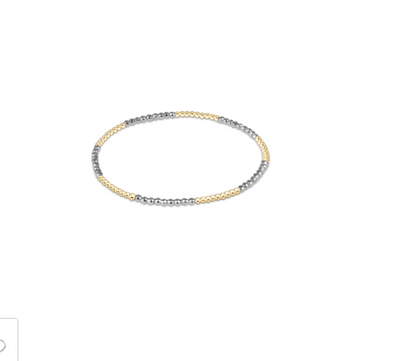Blissful Pattern 2mm Bead Bracelet - Bright Silver Faceted Hematite