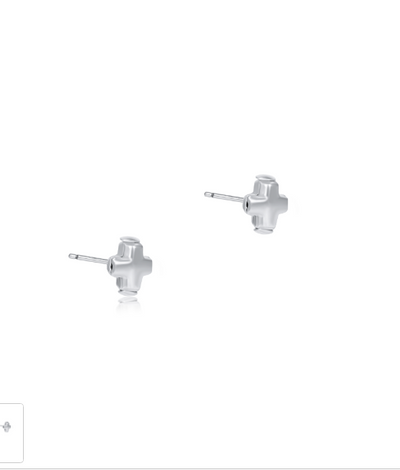 Signature Cross Small Sterling Stud - Sterling