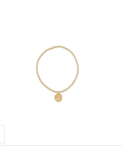Classic Gold 2mm Bead Bracelet - Inspire Love Small Gold Charm
