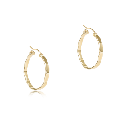 Scalloped Round Gold 1.25" Hoop - Smooth