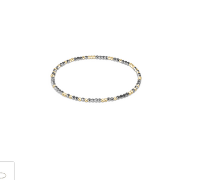 Hope Unwritten Bright Silver Faceted Hematite 2mm Bead Bracelet