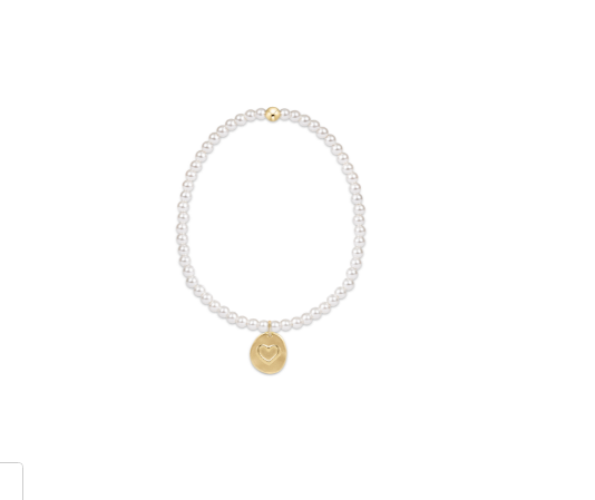 enewton Extends - Classic Pearl 3mm Bead Bracelet - Inspire Love Small Gold Charm