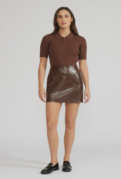 Kiko Mixed Media Dress - Espresso