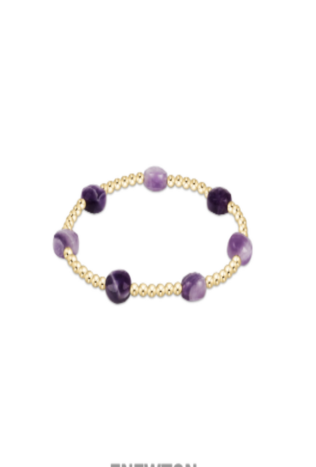 Admire Gold 3mm Bead Bracelet - Amethyst