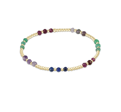 Gemstone Gold Joy Pattern 3mm Bead Bracelet - Hot Mess FW25