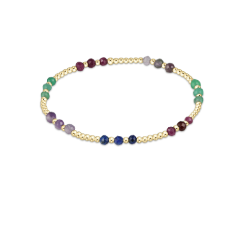 Gemstone Gold Joy Pattern 3mm Bead Bracelet - Hot Mess FW25