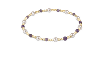 Pearl Sincerity Pattern 4mm Bead Bracelet - Amethyst