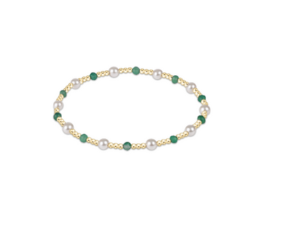 Pearl Sincerity Pattern 4mm Bead Bracelet - Green Onyx