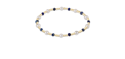 Pearl Sincerity Pattern 4mm Bead Bracelet - Lapis