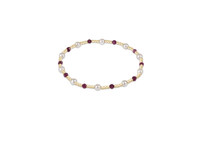 Pearl Sincerity Pattern 4mm Bead Bracelet - Ruby
