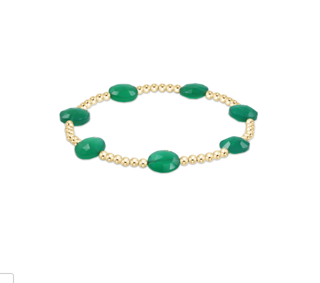 enewton Extends - Admire Gold 3mm Bead Bracelet - Green Onyx