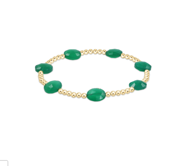 enewton Extends - Admire Gold 3mm Bead Bracelet - Green Onyx