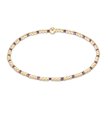 egirl Hope Sincerity Pattern 2mm Bead Bracelet - Pink Metallic