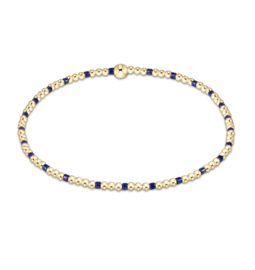 egirl Hope Sincerity Pattern 2mm Bead Bracelet - Blue Metallic