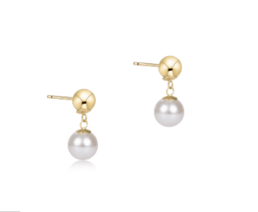 Classic 10mm Ball Drop Stud - Pearl