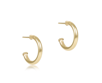 Round Gold 0.5" Post Hoop - 2mm - Smooth