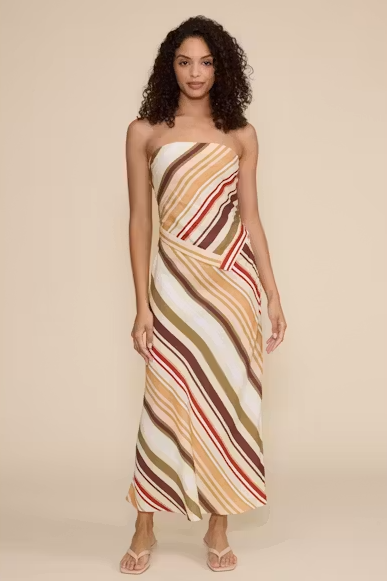 Penny Midi Skirt - Multi Stripe