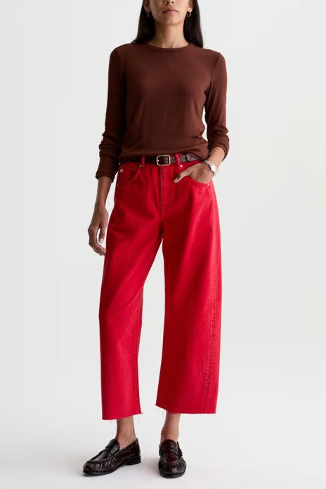 Hattie Barrel Crop Jean - Recording Red