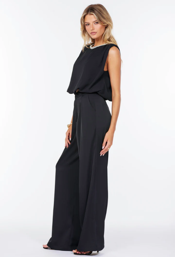 Monroe Bubble Hem Top - Black