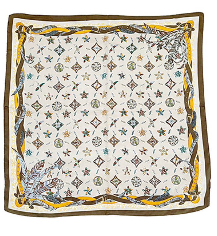 Floral & Feather Pattern Scarf