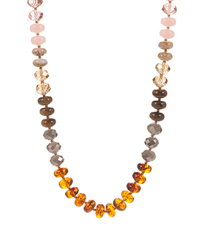 Rondelle Glass Bead Necklace (More Colors Available)