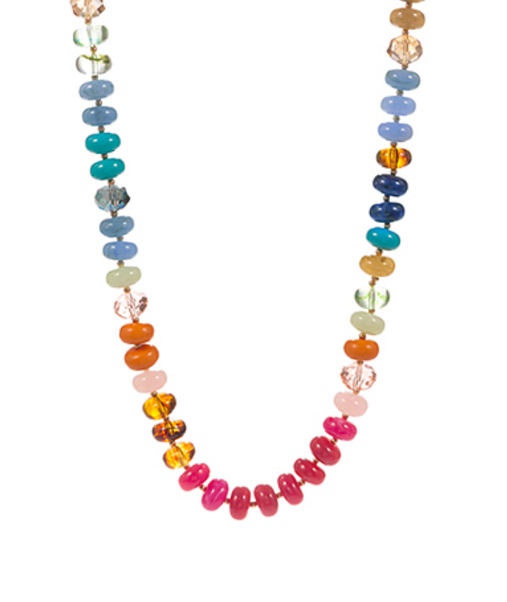 Rondelle Glass Bead Necklace (More Colors Available)
