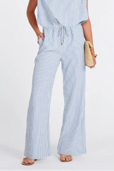 Serafina Stripe Pant - Blue Stripe