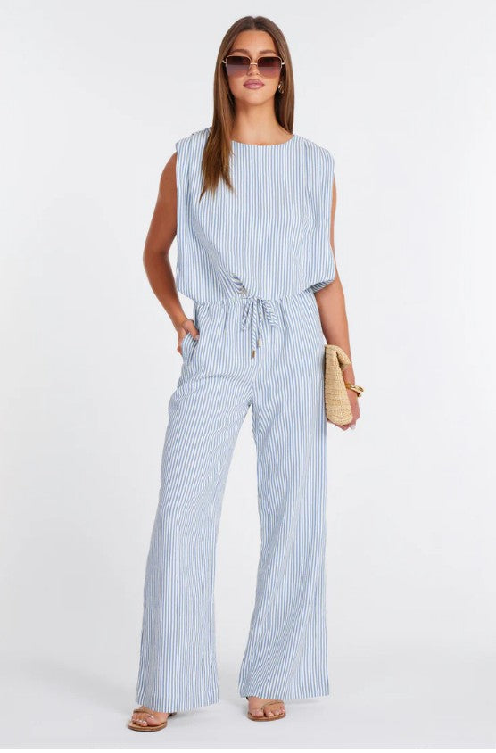 Serafina Stripe Pant - Blue Stripe