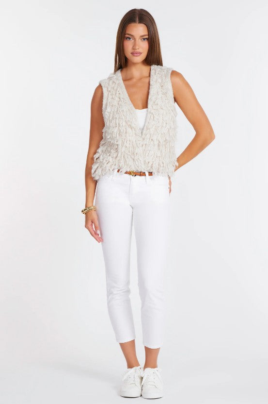 Miranda Fringe Sweater Vest - Cloud