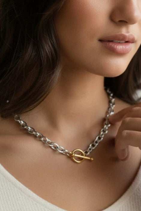 Interlocked Necklace - Mixed Metal