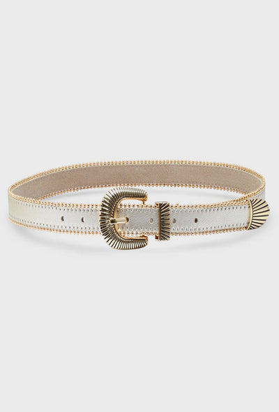 Zuma Belt - Platinum Leather/Gold