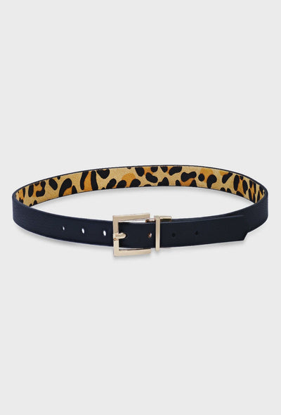 Pasadena Reversible Belt - Leopard /Black