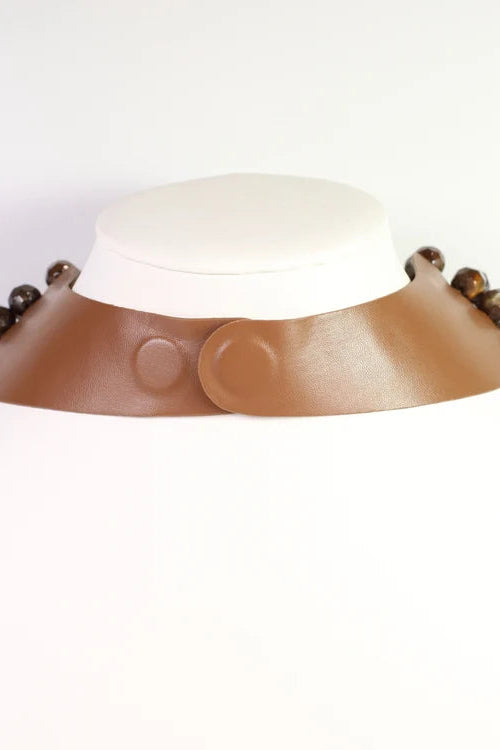 Cadence Multi Layered Beaded Necklace - Brown
