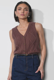 Thomas Cable Knit Top - Brown
