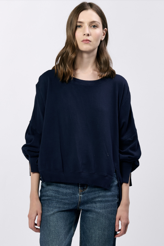 Trenton Long Sleeve Pullover - Black Iris