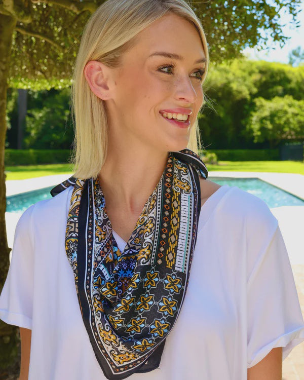 Patrician Printed Scarf - Blue