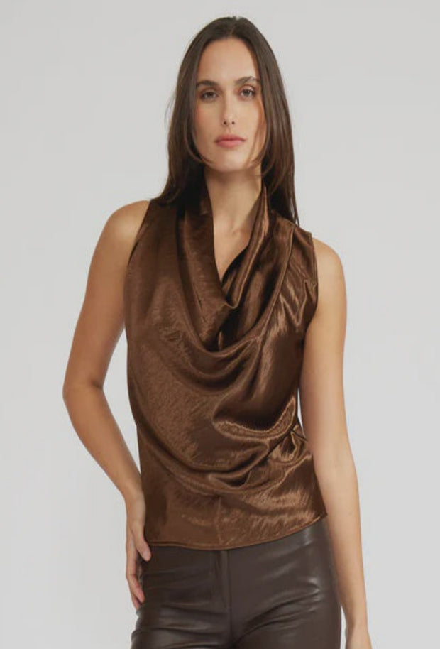 Dorothy Satin Top - Bronze