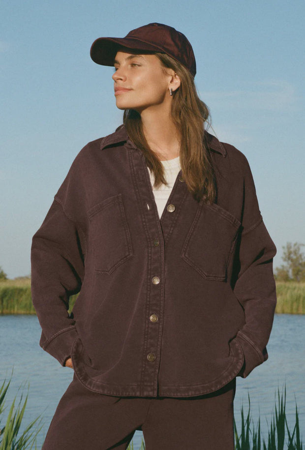 All Day Knit Jacket - Chocolate Cherry