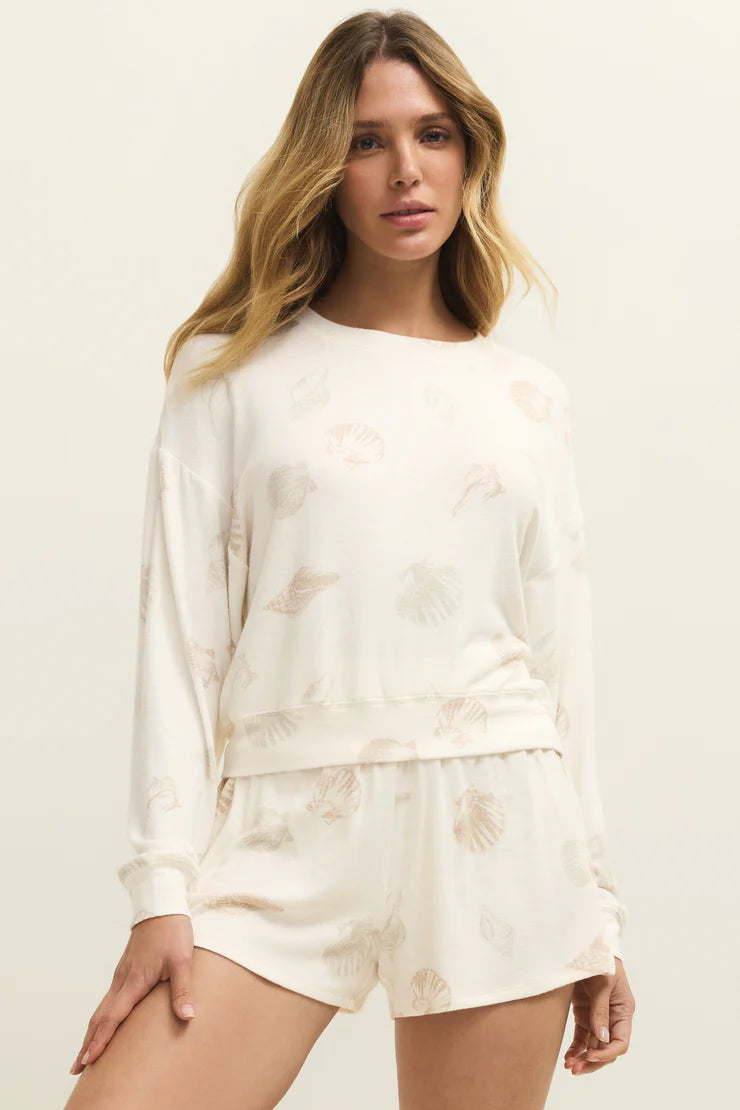 Bisous Shell Long Sleeve Top - Vanilla Ice
