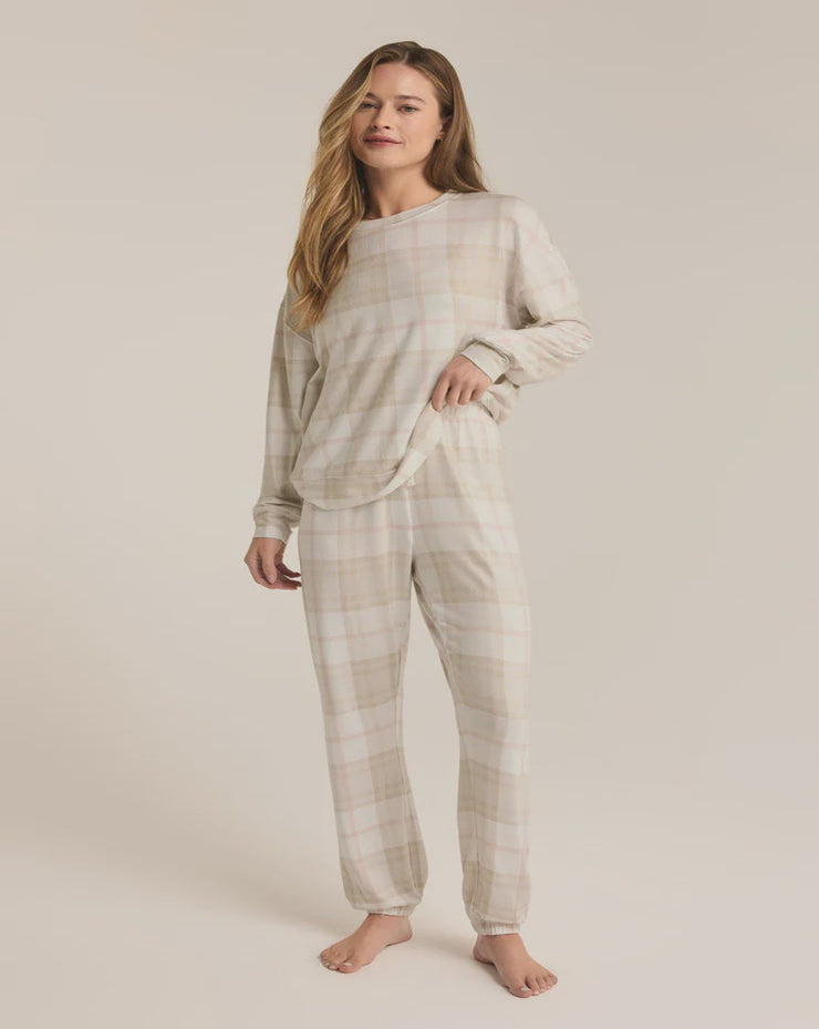 Cozy Plaid Set - Sea Salt