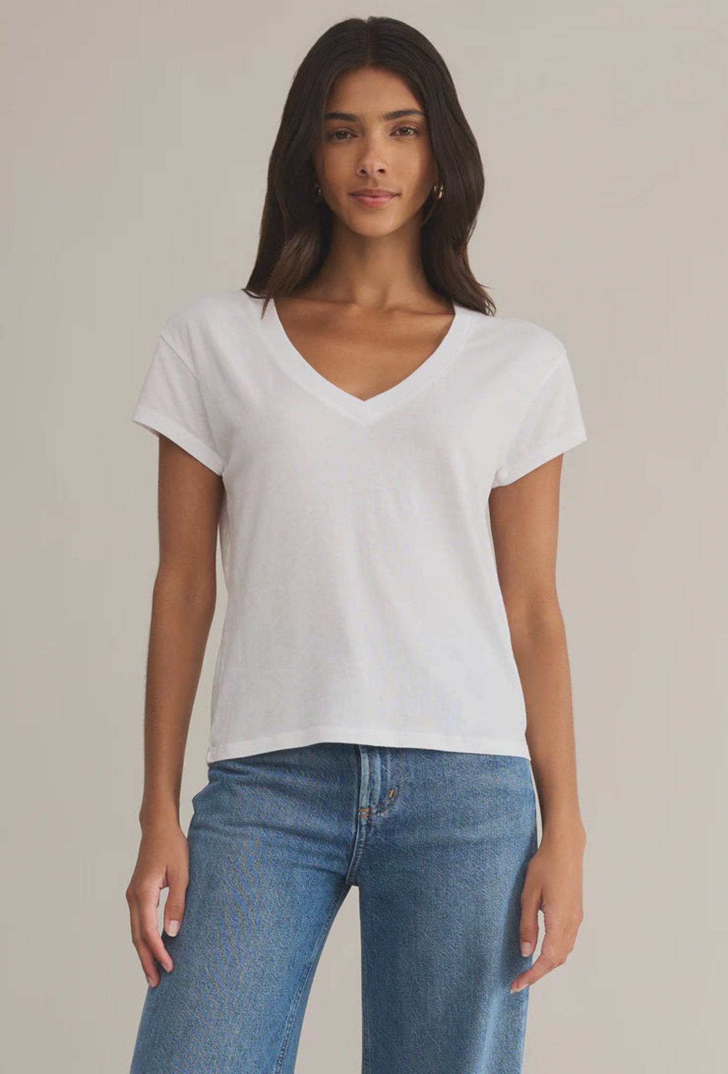 Modern V-Neck Tee - White