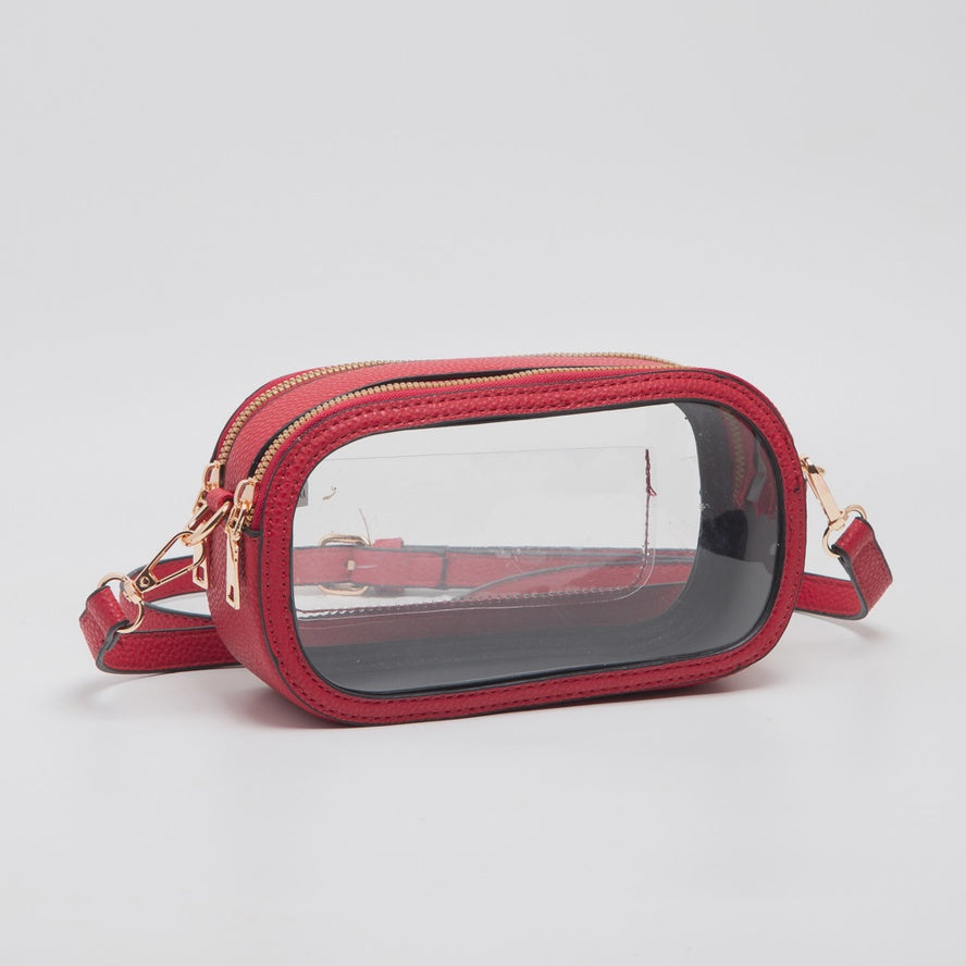 Game Day Stadium Clear Oval Bag - Red