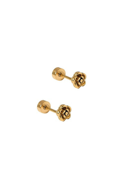 Rose Gold Screwback Stud Earrings