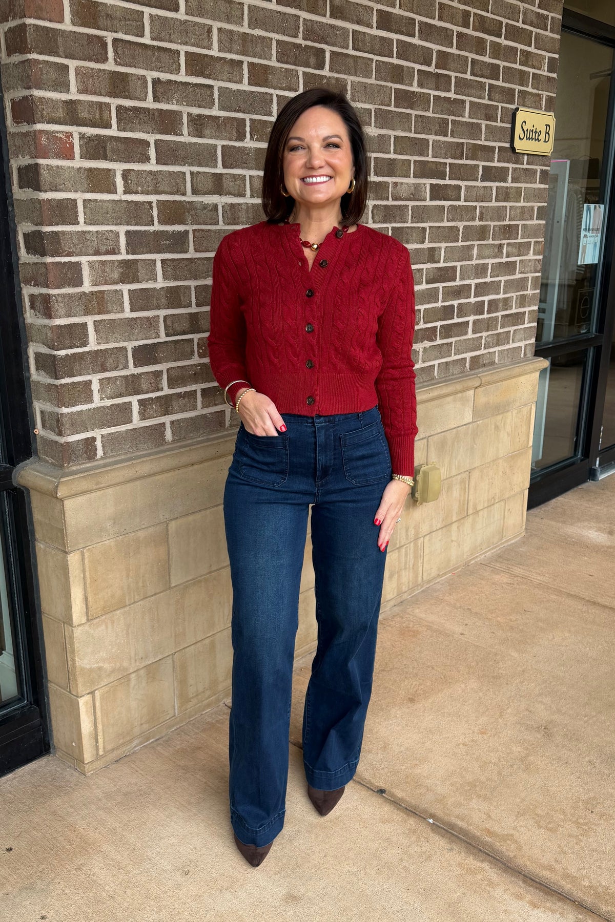 Audrey High Rise Wide Leg 30" Jean - Roselle
