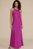 Aurora Cowl Neck Halter Dress - Magenta