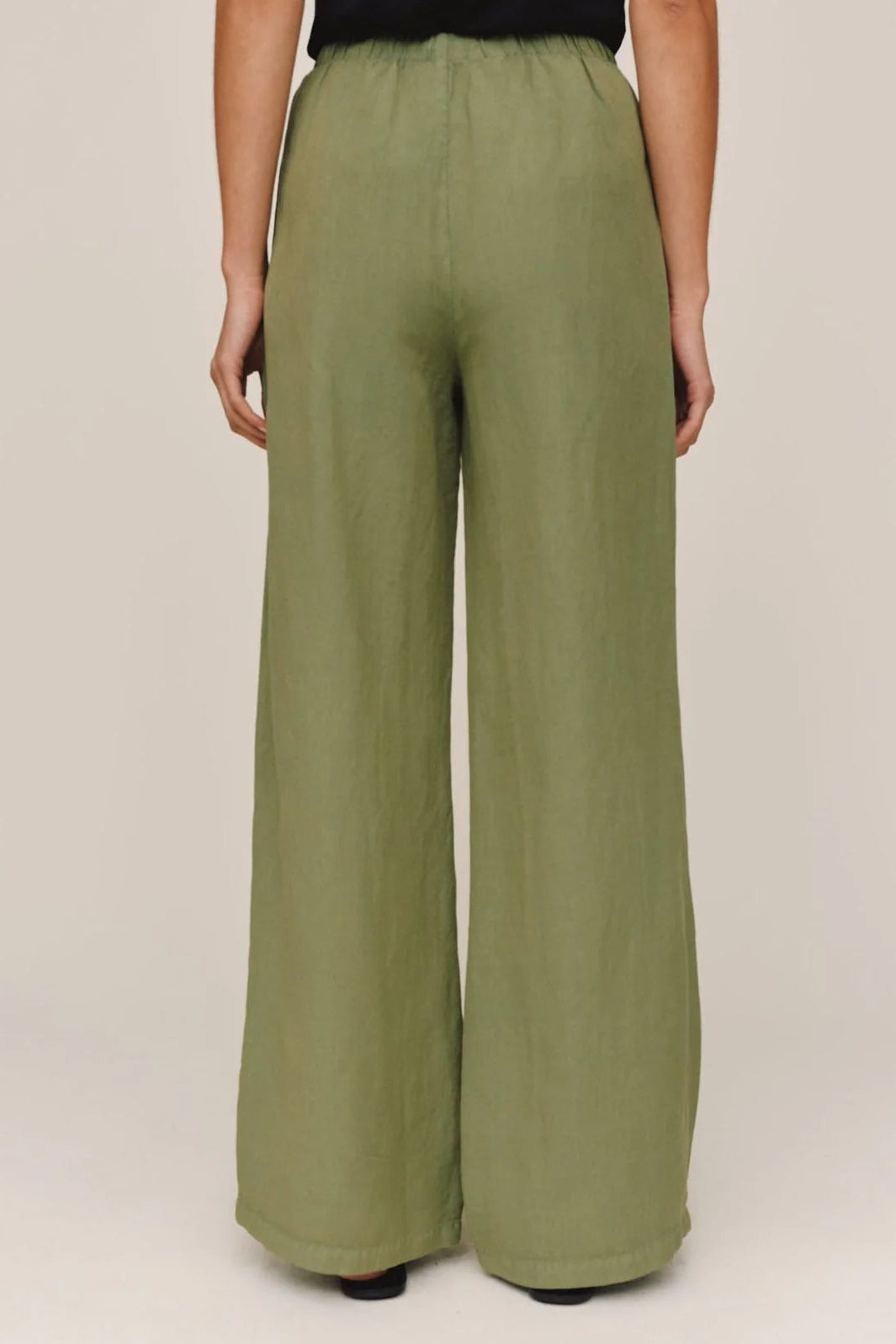 Beaded Drawstring Beach Pant - Olive Leaf