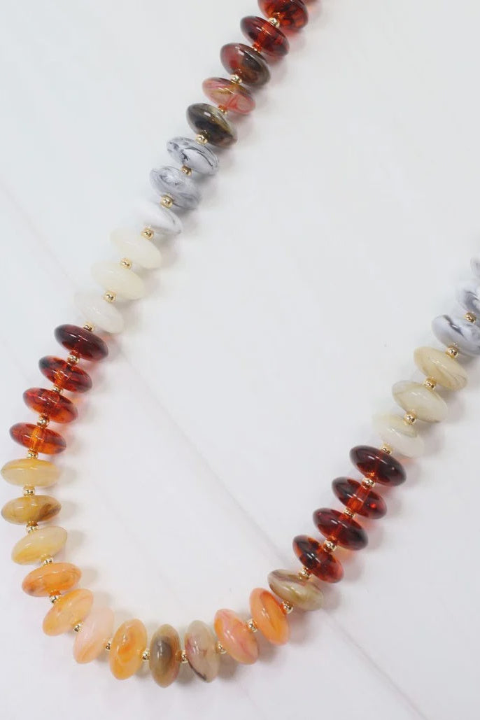 Belfast Stone Beaded Necklace - Natural Multi