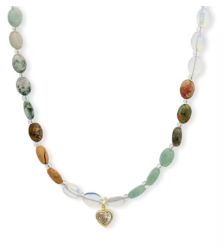Bennett Beaded Necklace Heart - Multi