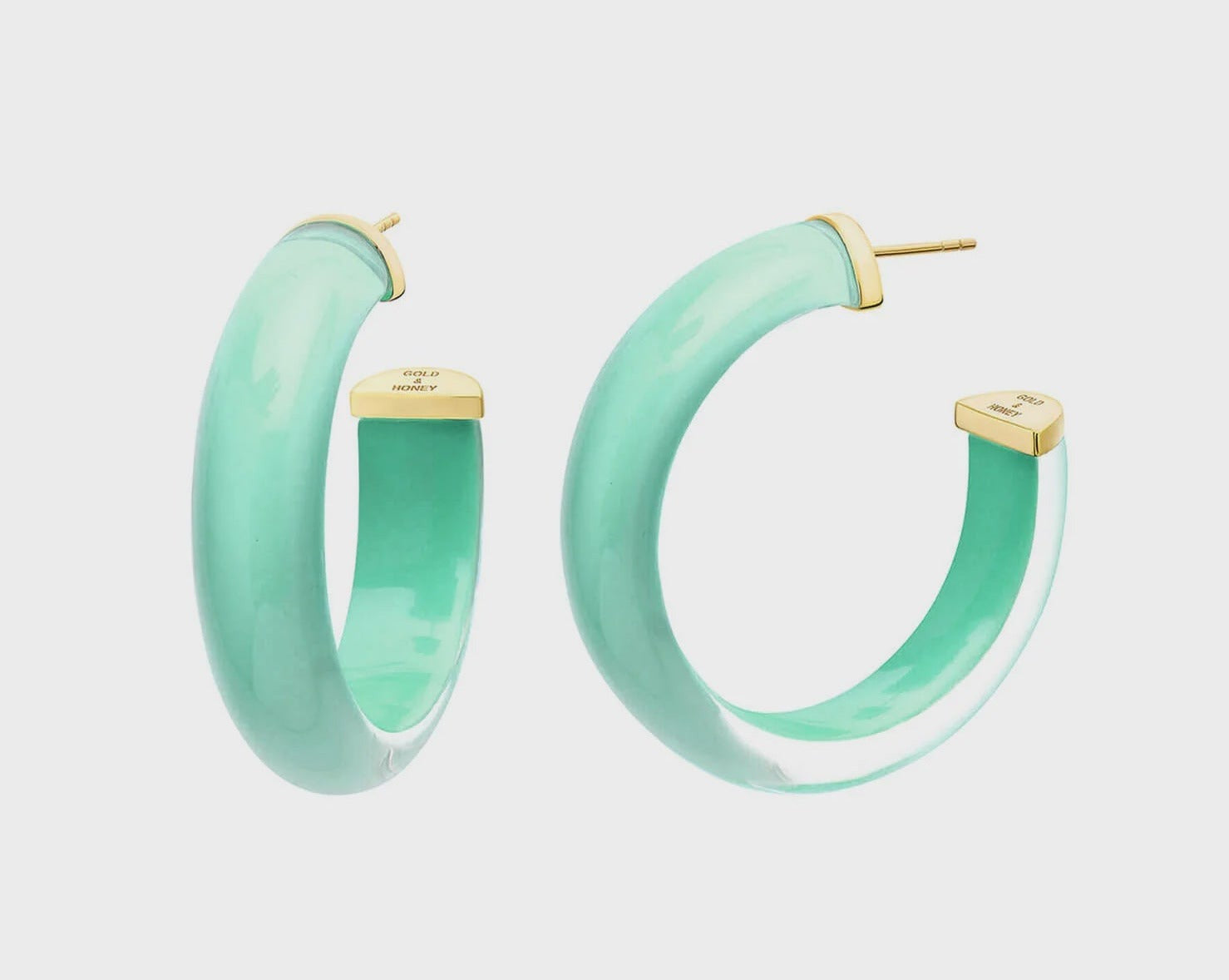 1.5" Small Mint Illusion Hoop Earrings